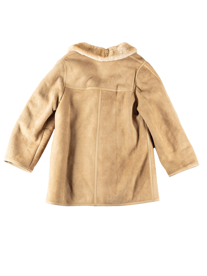 Vintage 80's Women Sheepskin Jacket in BeigeMN183