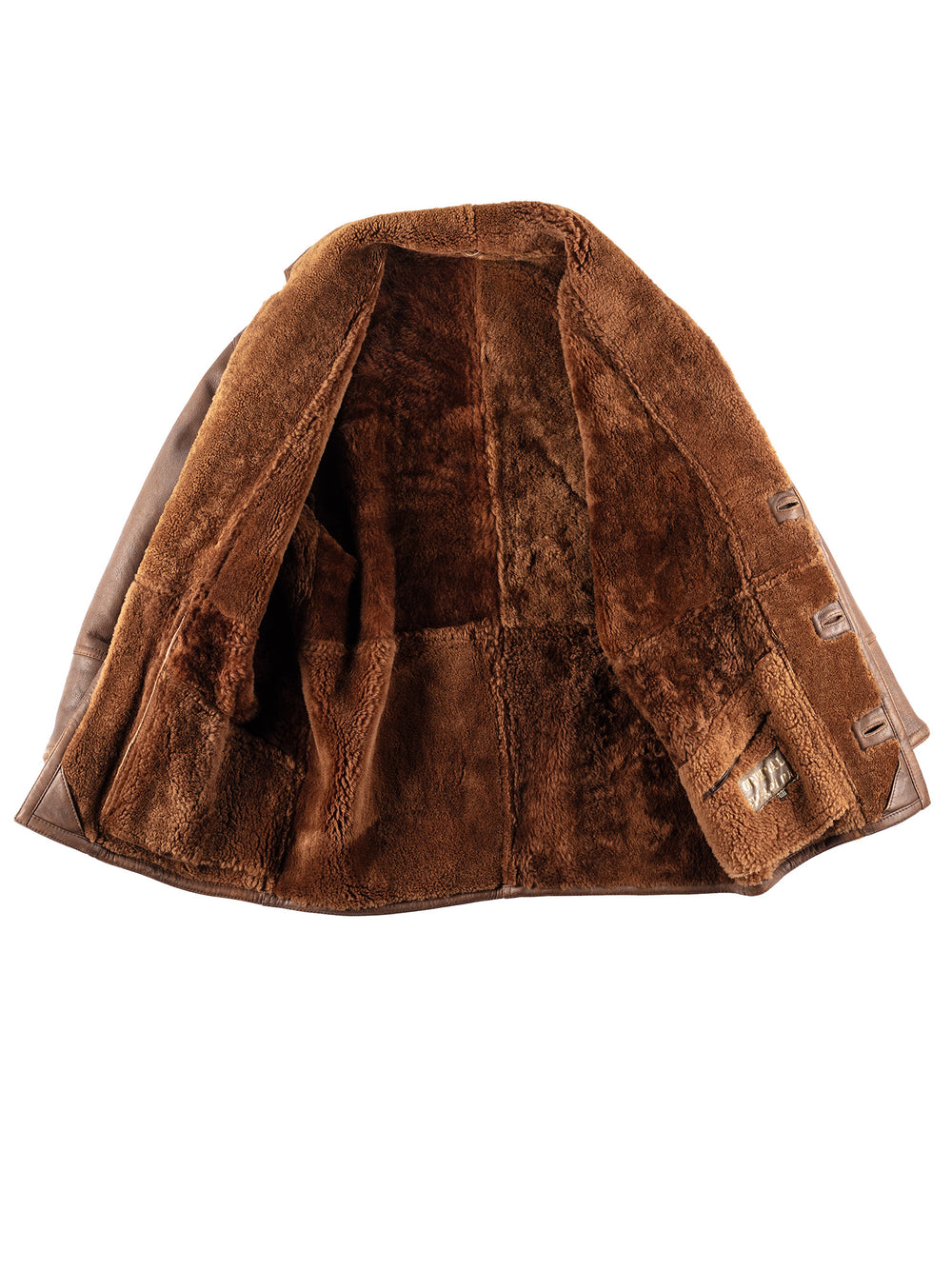 Vintage 80's Men Sheepskin Coat in Brown