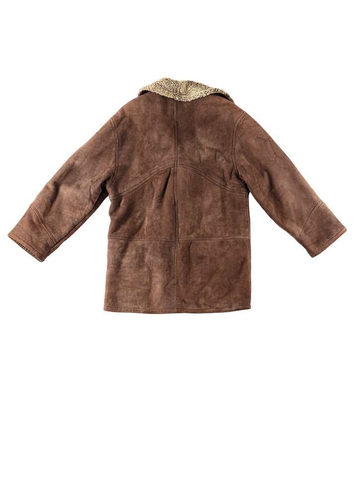 Vintage 80's Men Sheepskin Jacket in BrownVN239