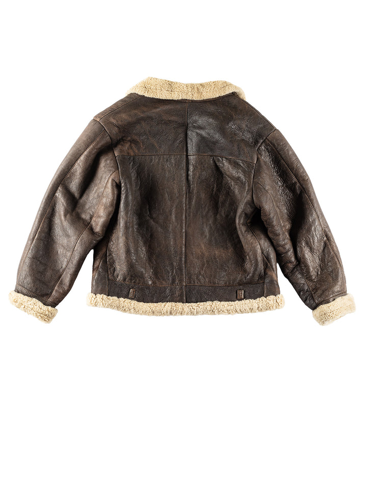 Vintage 90's Men Sheepskin Jacket in BrownVN182