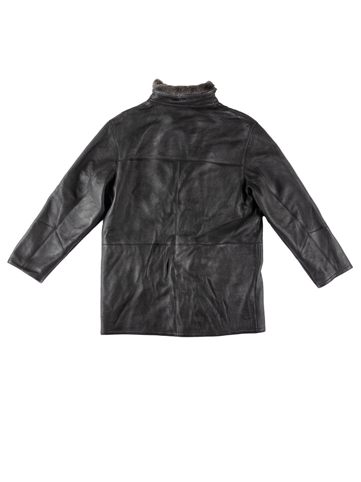 Vintage 90's Men Sheepskin Coat in BlackVN132