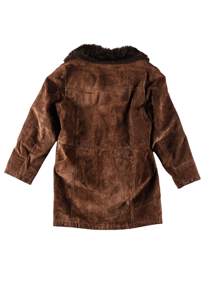 Vintage 80's Men Faux Sheepskin Coat in BrownVN363