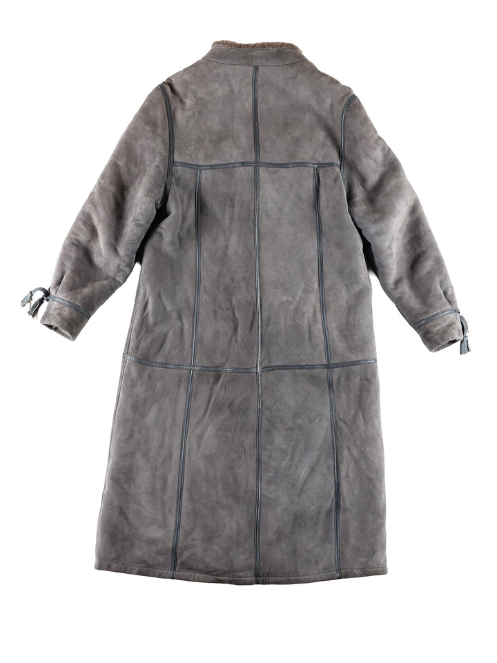 Vintage 80's Women Sheepskin Coat in Gray