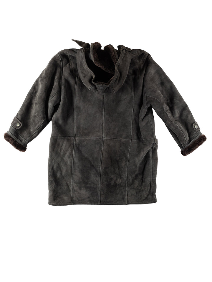 Vintage 80's Men Sheepskin Coat in BlackVN127