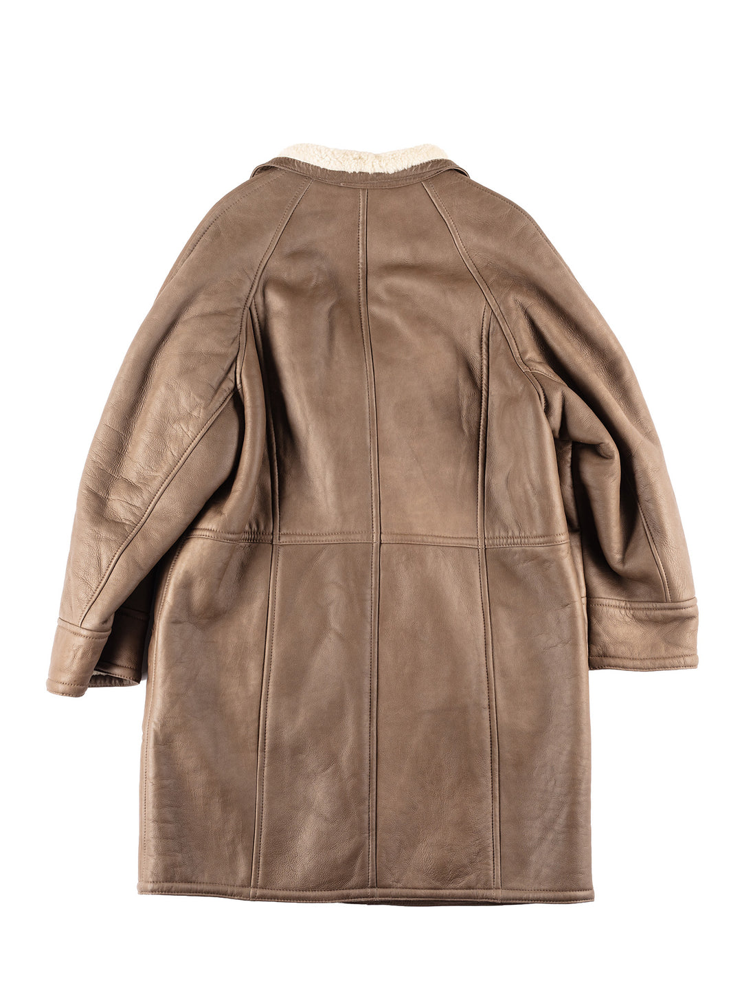 Vintage 80's Men Sheepskin Coat in Brown