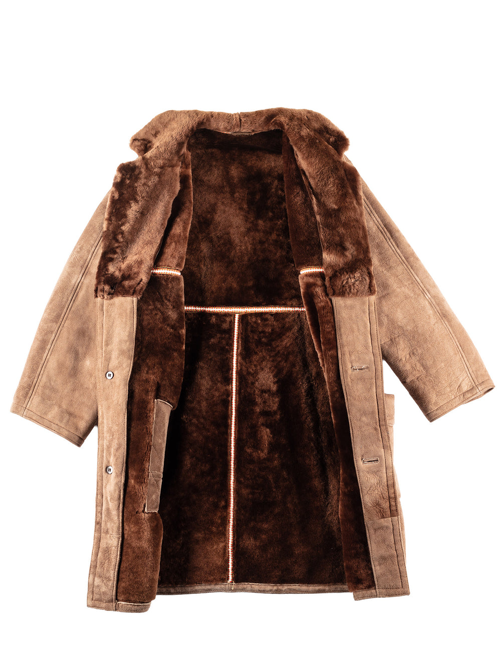 Vintage 70's Men Sheepskin Coat in Brown