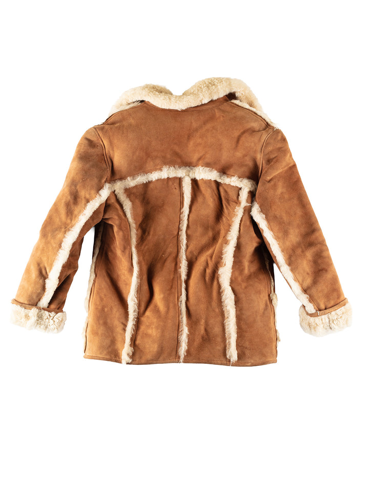 Vintage 70's Men Sheepskin Coat in BrownVN259