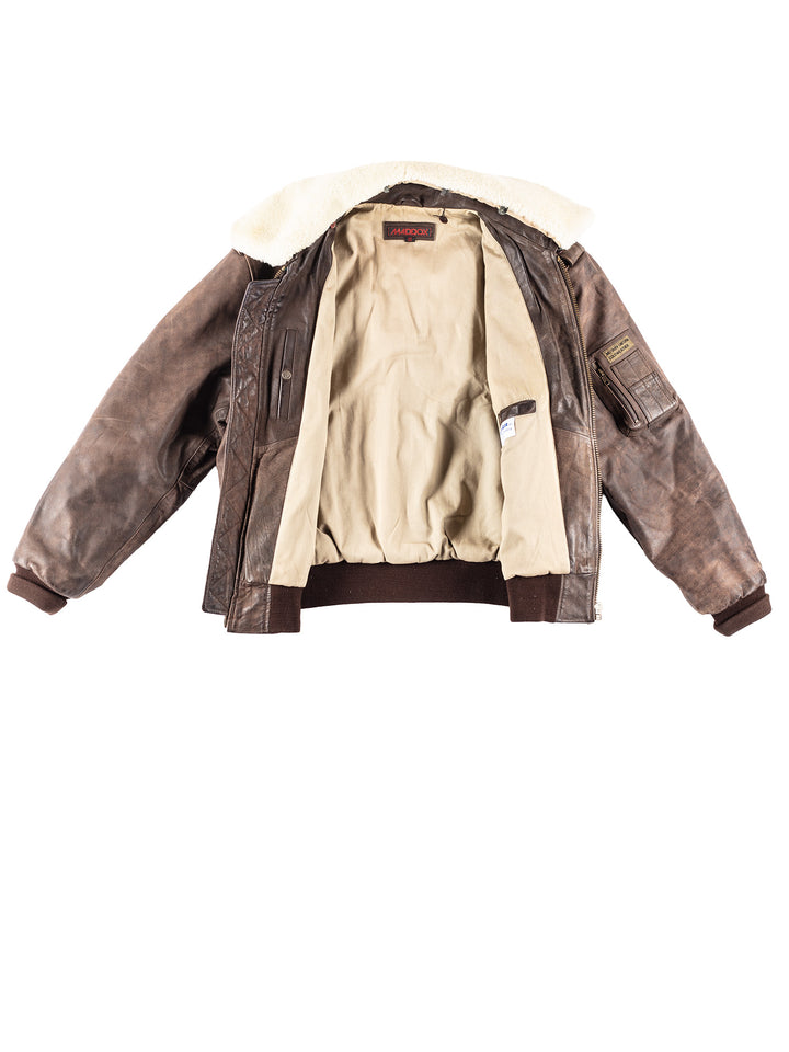 Vintage 00's Men Leather Jacket in Brown