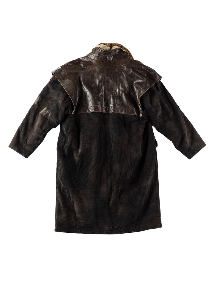 Vintage 90's Men Suede Coat in BrownVN373