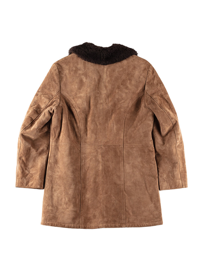 Vintage 70's Men Faux Sheepskin Coat in BrownVN194