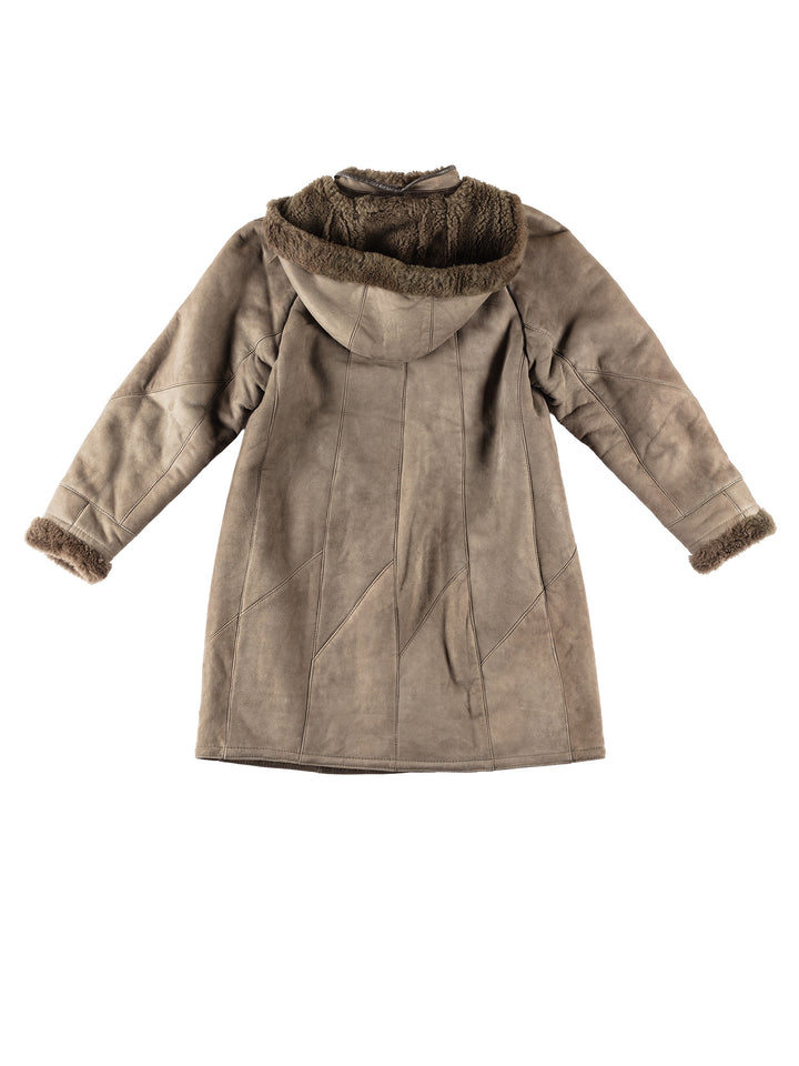 Vintage 90's Women Sheepskin Coat in GrayMN208