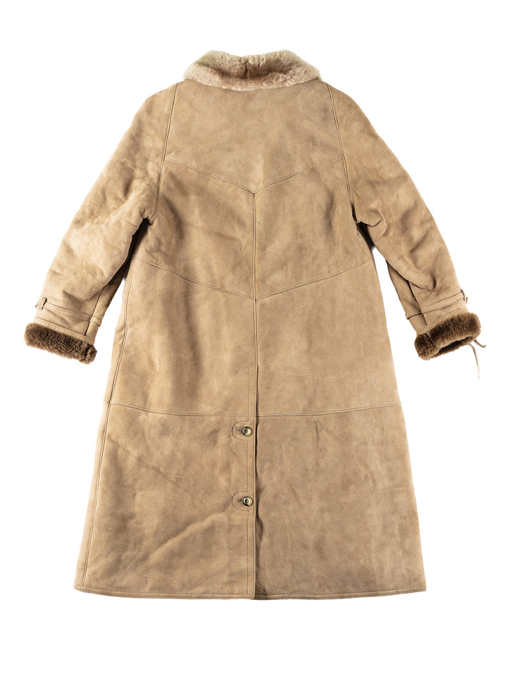 Vintage 80's Women Sheepskin Coat in BeigeMN151