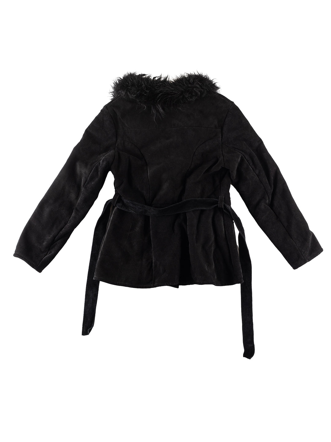 Vintage 70's Women Faux Sheepskin Coat in BlackMN245