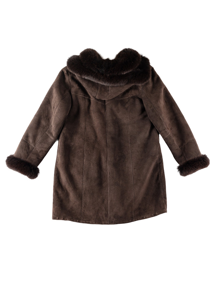 Vintage 80's Women Sheepskin Coat in BrownMN236