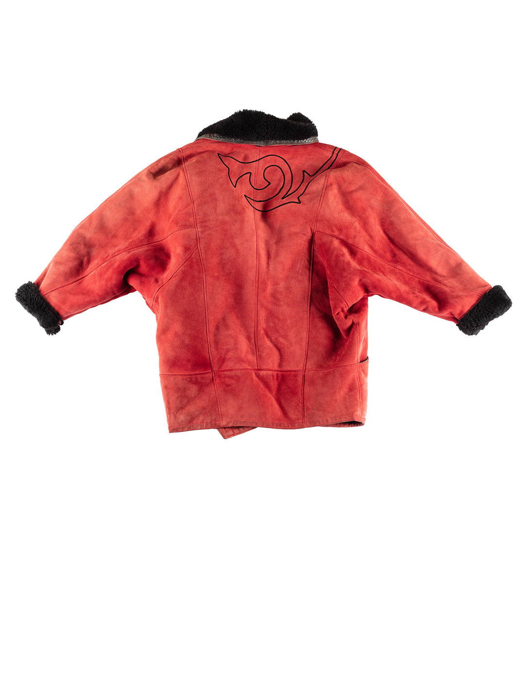 Vintage 80's Women Sheepskin Coat in RedMN415