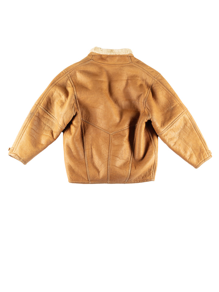Vintage 80's Women Sheepskin Coat in BrownMN422