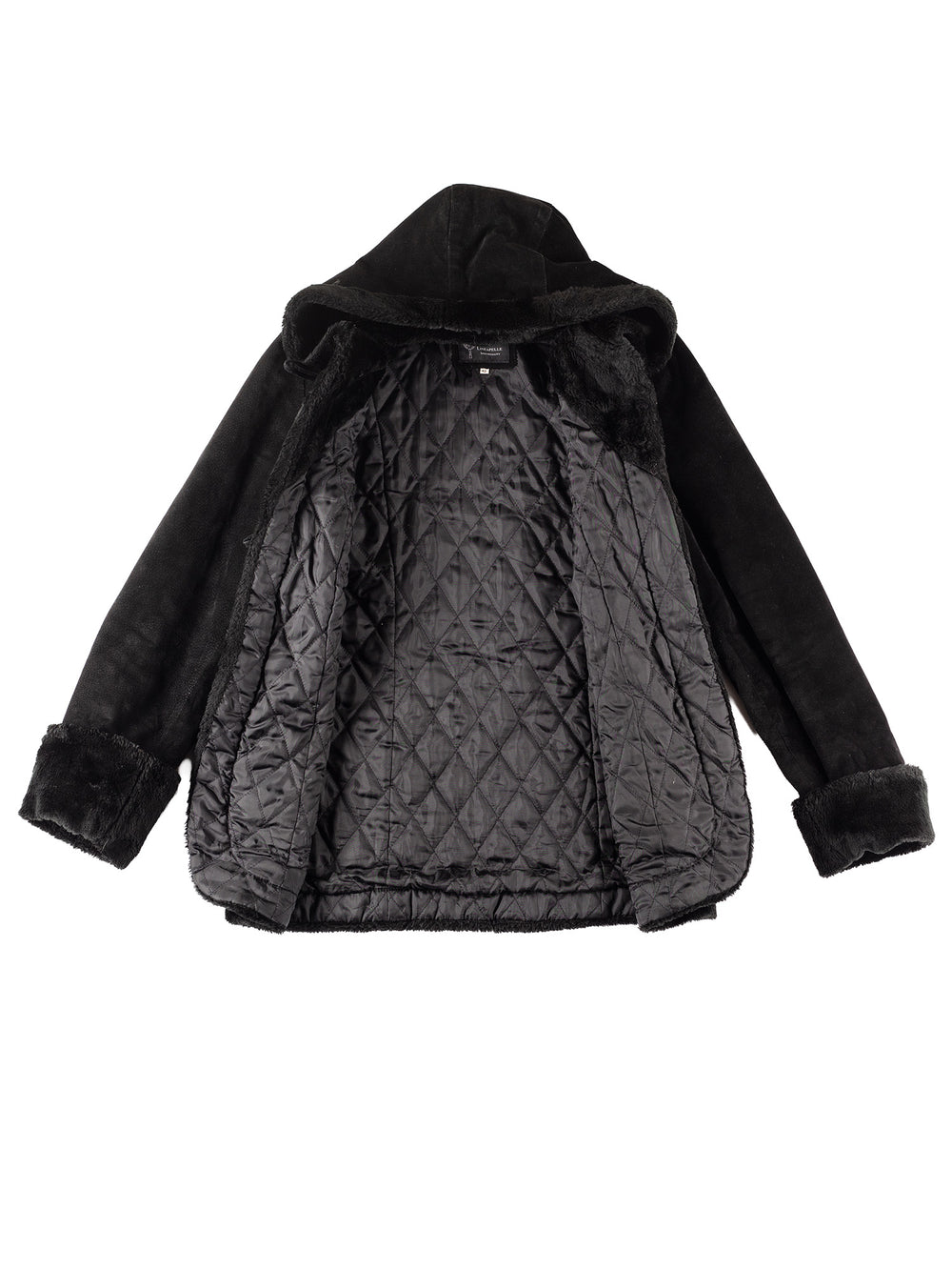 Vintage 00's Women Suede Coat in Black
