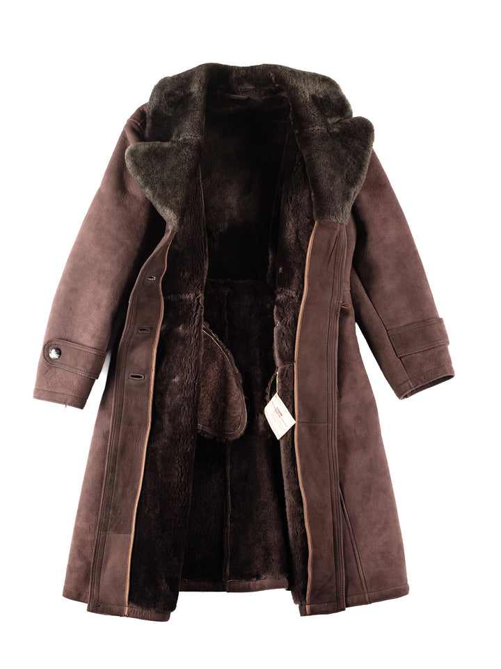 Vintage 80's Women Sheepskin Coat in Brown