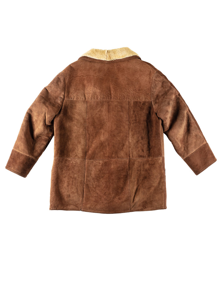 Vintage 80's Men Sheepskin Coat in BrownVN138