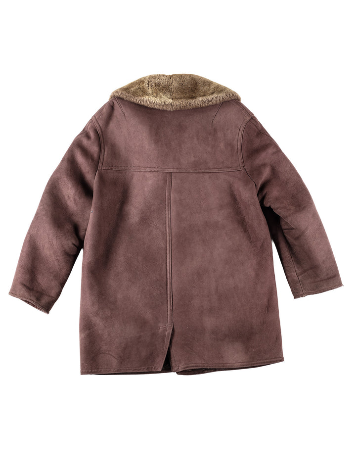 Vintage 80's Men Sheepskin Coat in BrownVN104