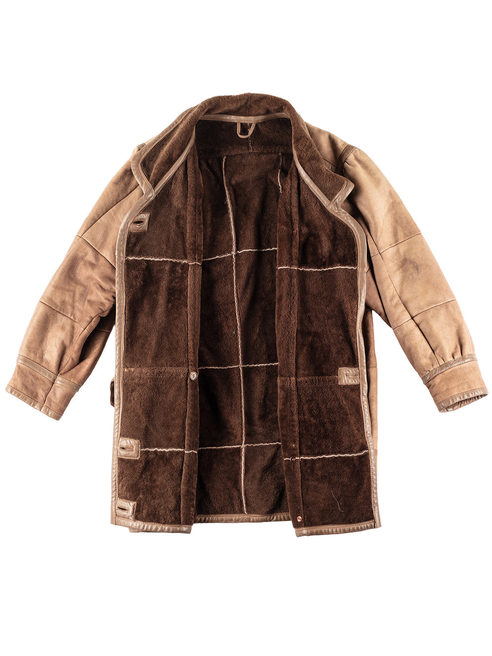Vintage 80's Women Sheepskin Coat in Beige