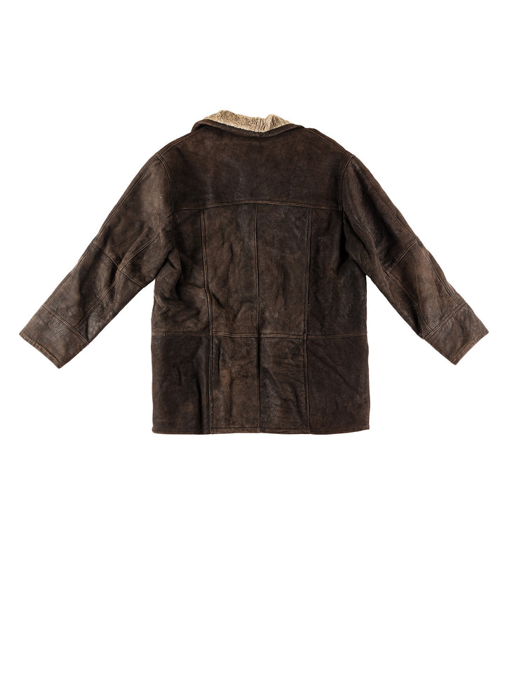 Vintage 80's Men Sheepskin Coat in BrownVN230