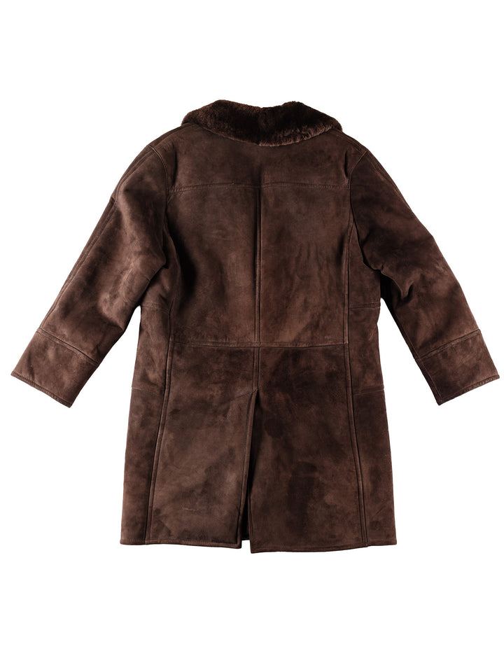 Vintage 80's Men Sheepskin Coat in BrownVN398
