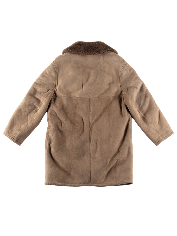 Vintage 80's Men Sheepskin Coat in BeigeVN475