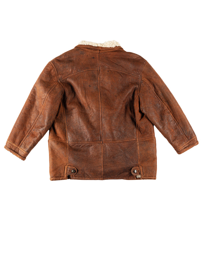 Vintage 80's Men Sheepskin Coat in BrownVN110