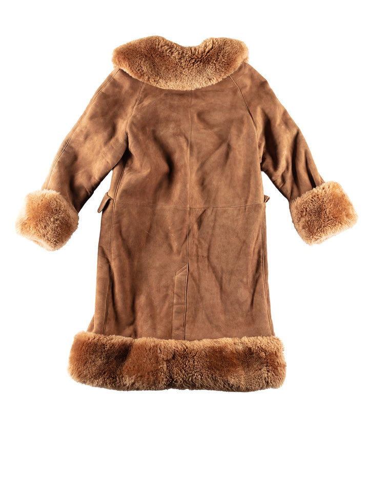 Vintage 70's Women Sheepskin Coat in BrownMN261