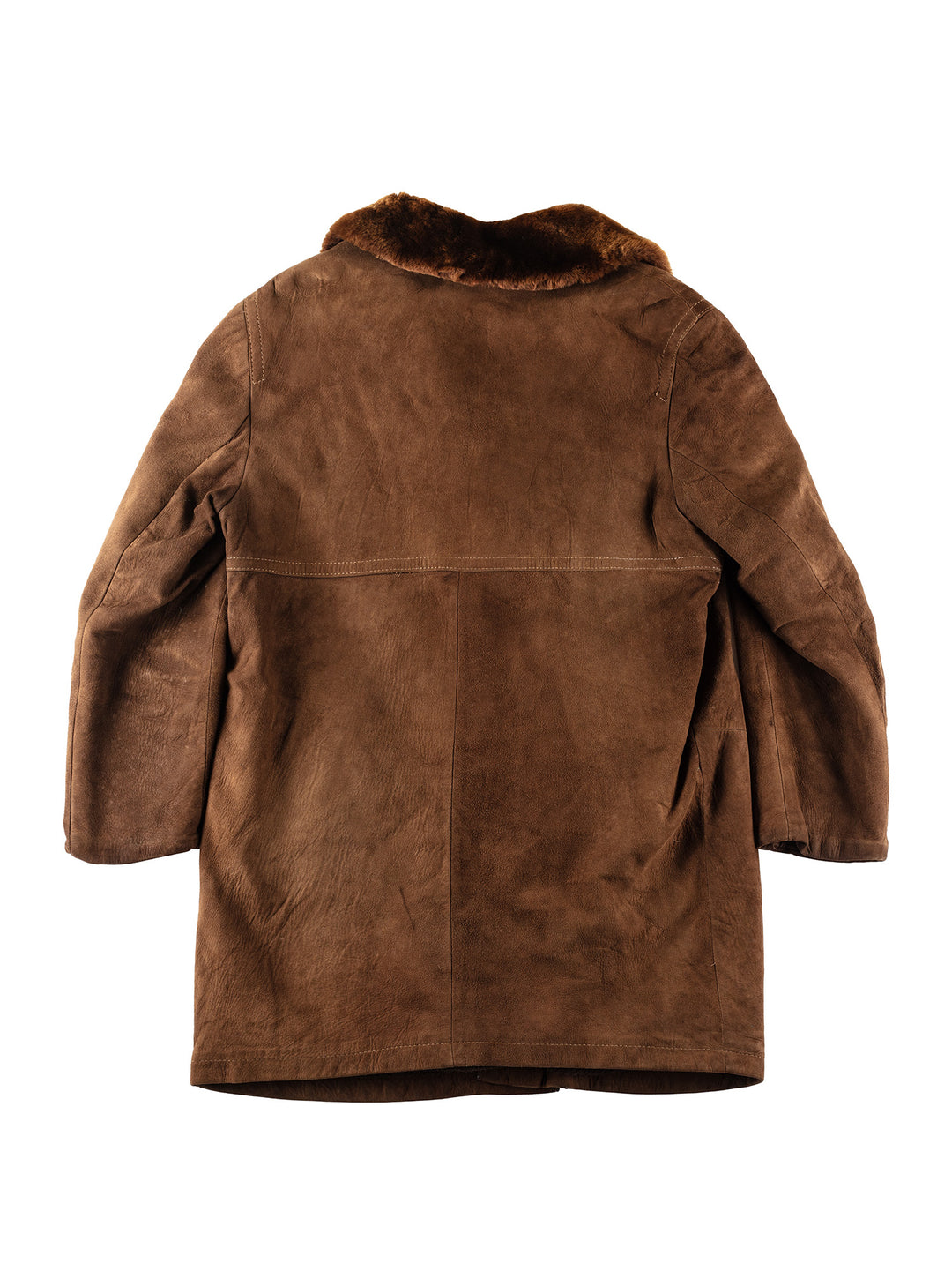 Vintage 90's Men Faux Sheepskin Coat in BrownVN177