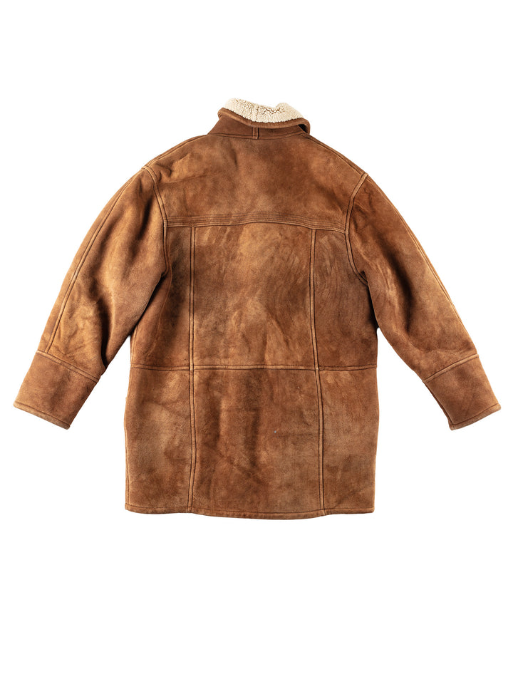 Vintage 90's Men Sheepskin Coat in BrownVN245