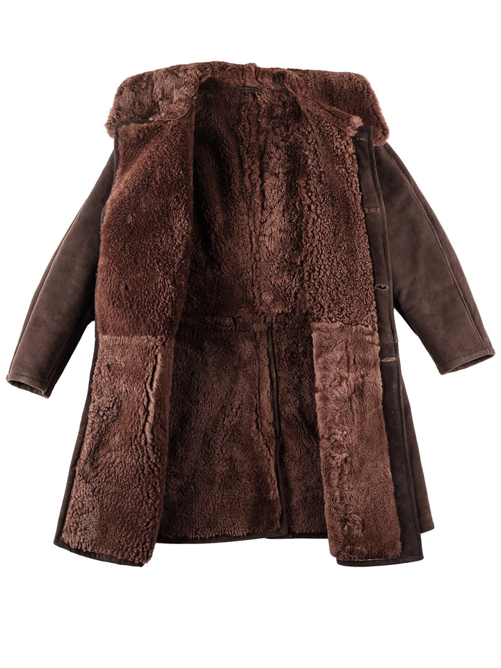 Vintage 70's Men Sheepskin Coat in BrownVN101