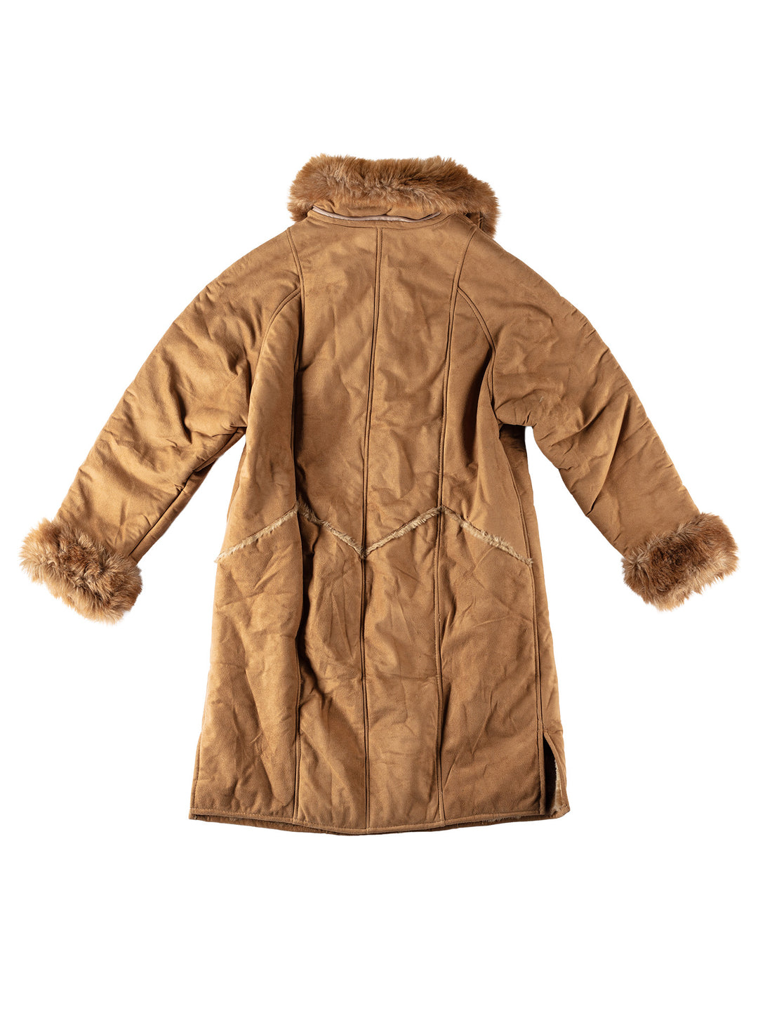 Vintage 70's Women Faux Sheepskin Coat in BeigeMN510