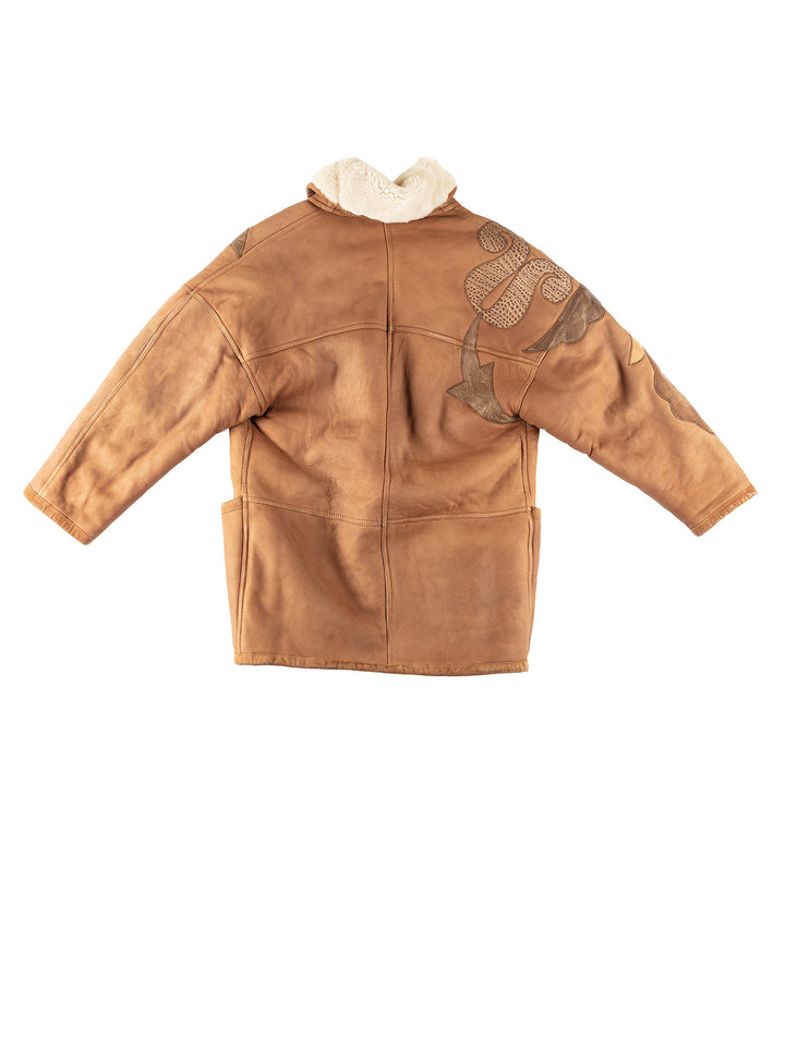 Vintage 80's Women Sheepskin Coat in BrownMN198