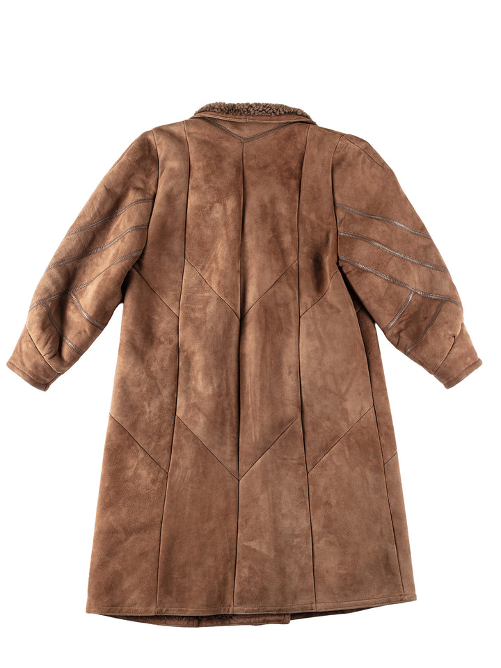 Vintage 80's Women Sheepskin Coat in BrownMN136