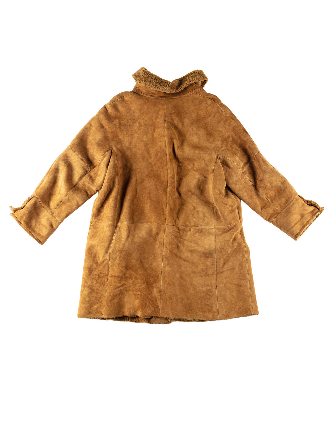 Vintage 80's Women Faux Sheepskin Coat in BrownMN169