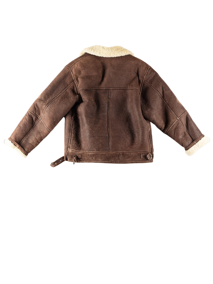 Vintage 80's Men Sheepskin Jacket in BrownVN260