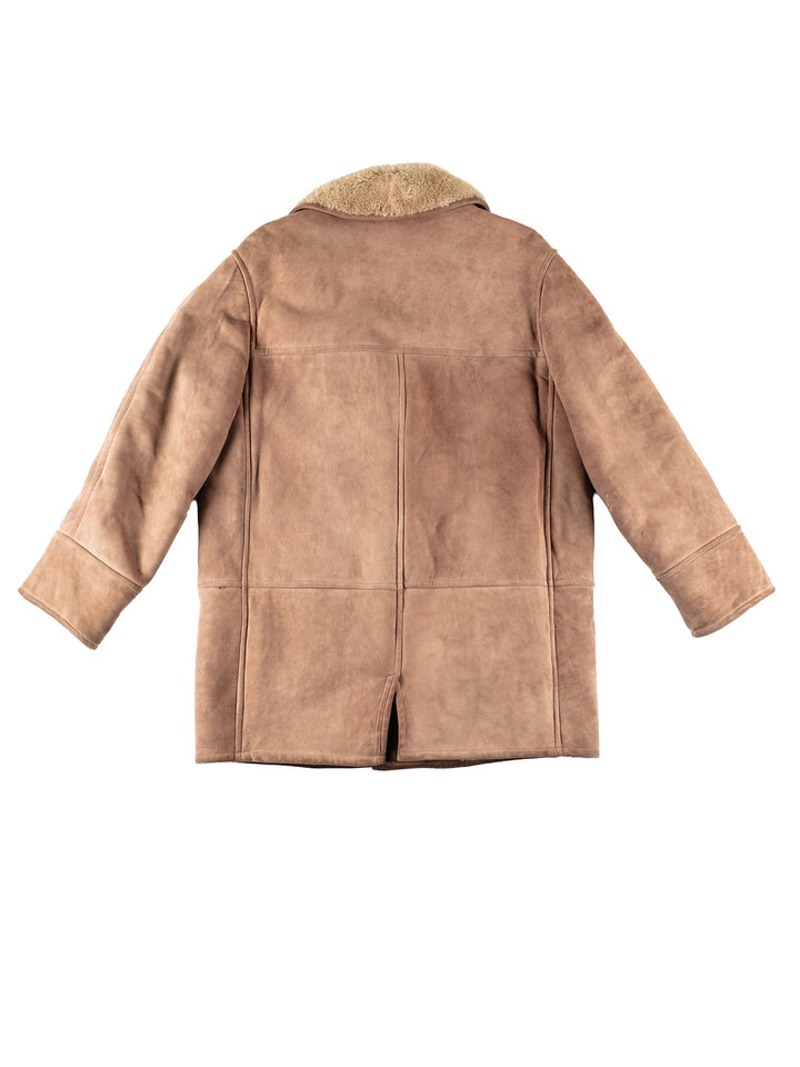 Vintage 80's Men Sheepskin Coat in BeigeVN224