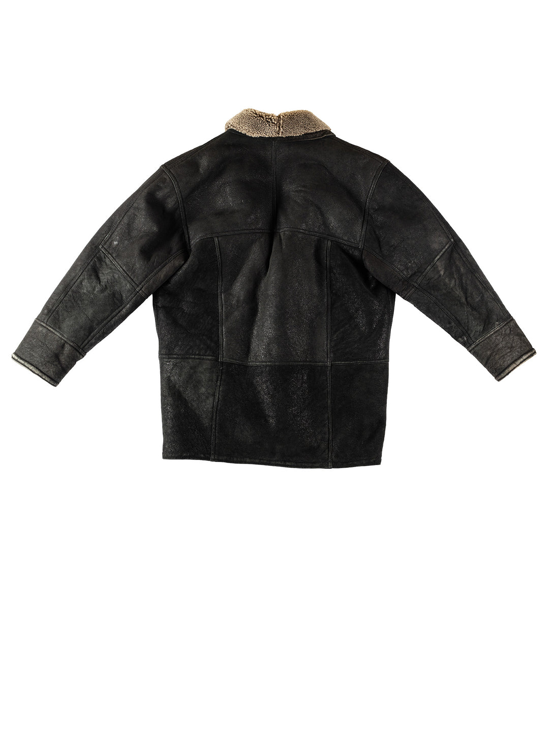 Vintage 80's Men Sheepskin Coat in BlackVN341