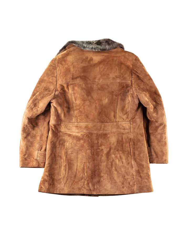 Vintage 70's Men Faux Sheepskin Coat in BrownVN243