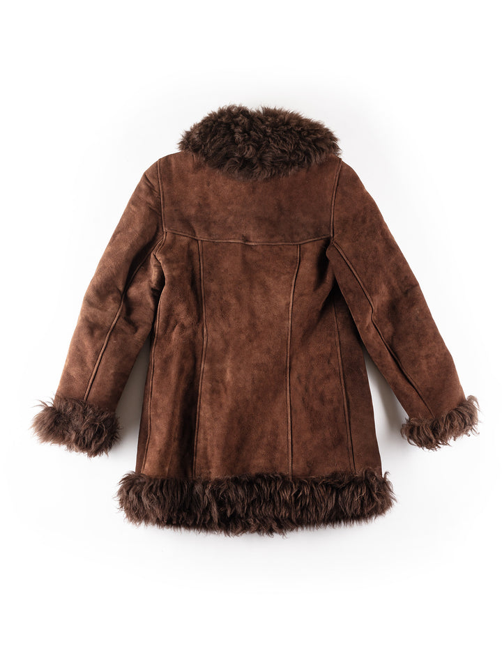 Vintage 70's Women Sheepskin Coat in BrownMN256