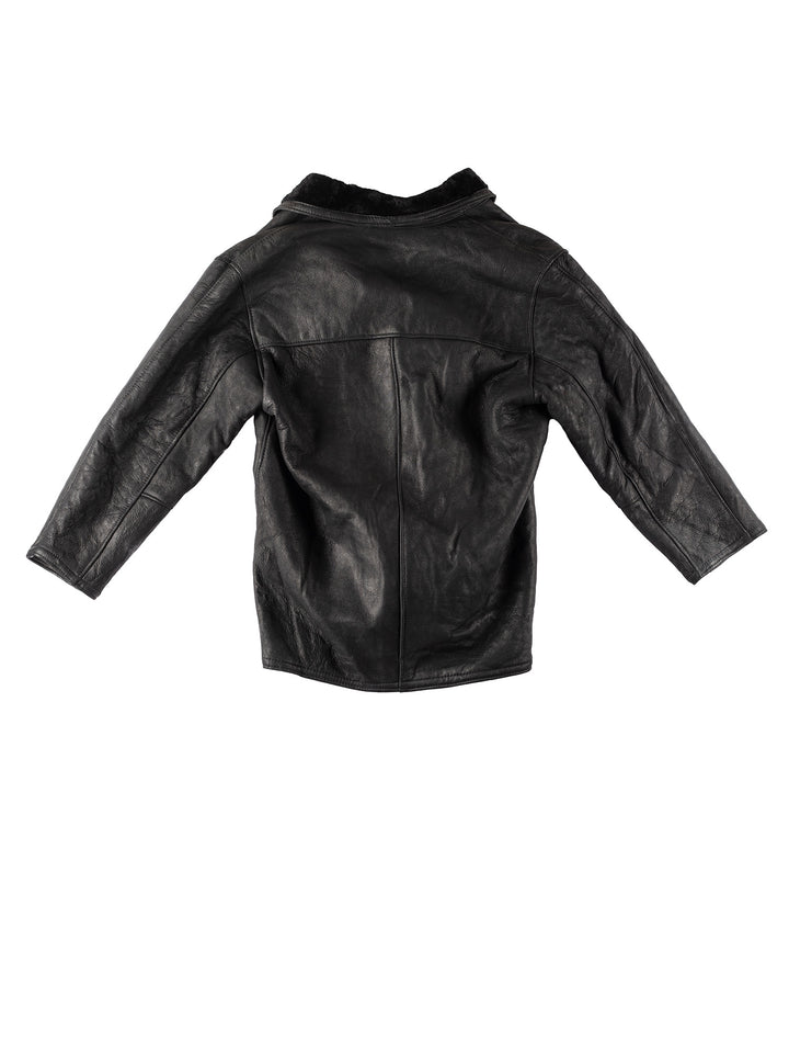 Vintage 90's Men Sheepskin Coat in BlackVN236