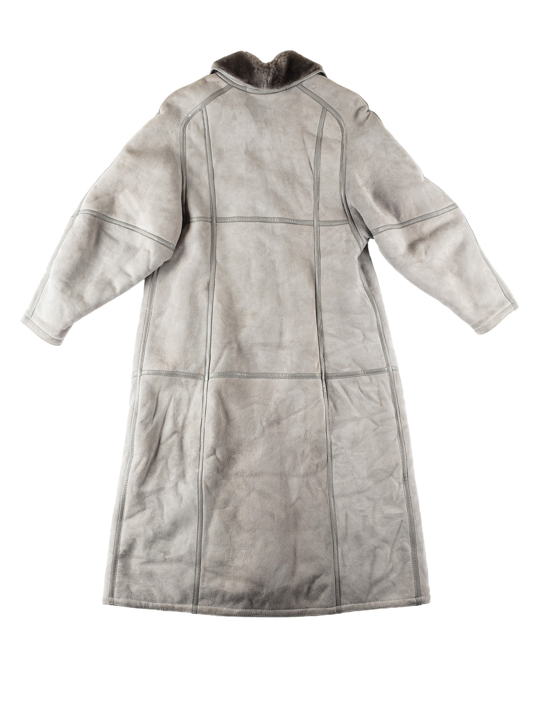 Vintage 80's Women Sheepskin Coat in GrayMN639
