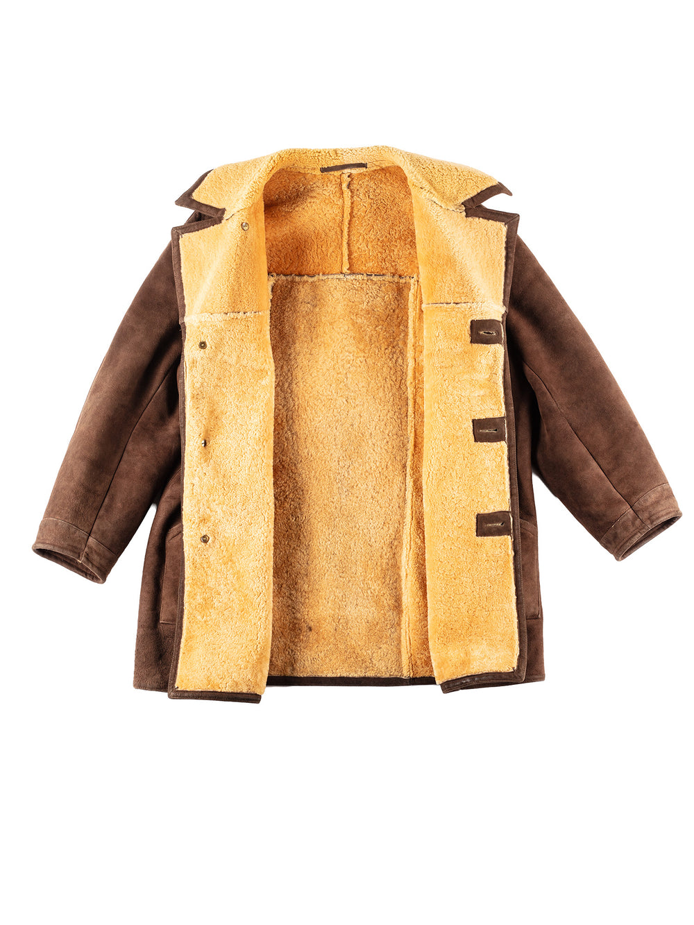 Vintage 70's Men Sheepskin Coat in Brown
