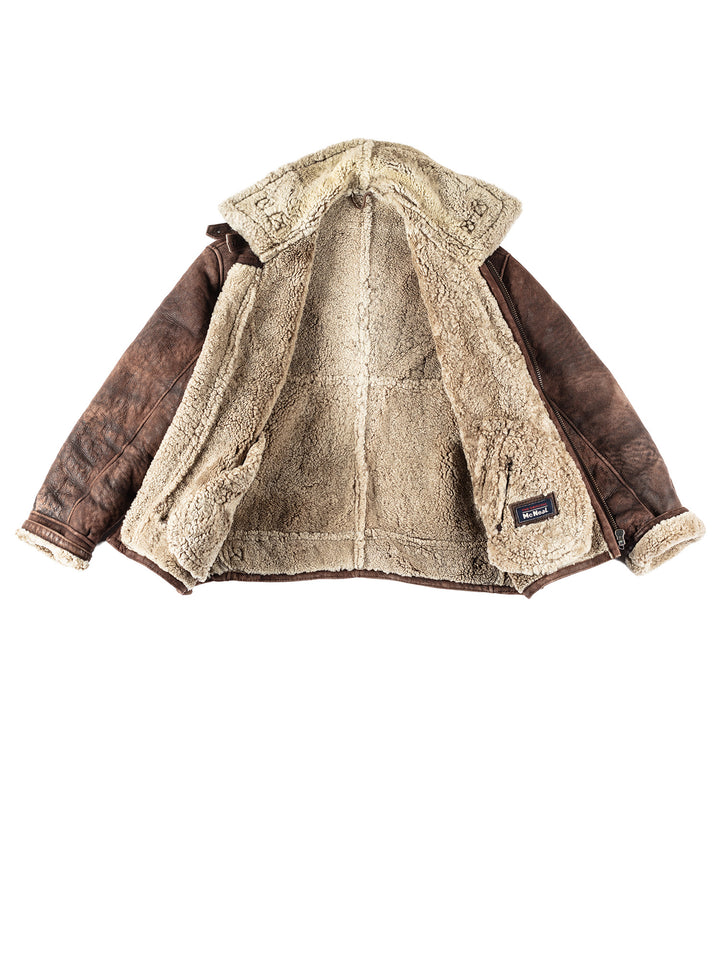 Vintage 90's Men Sheepskin Jacket in BrownVN102