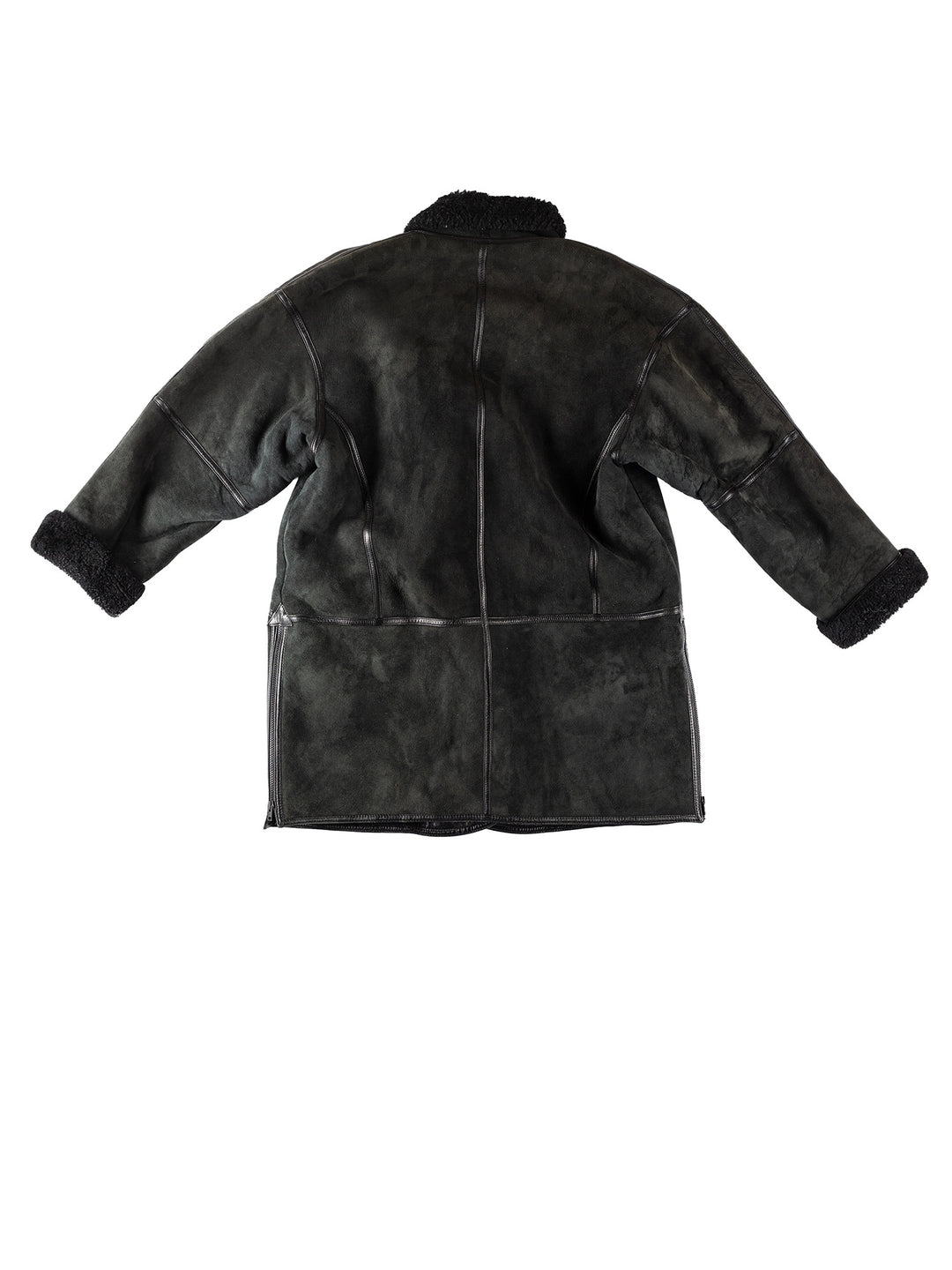 Vintage 80's Women Sheepskin Coat in BlackMN178