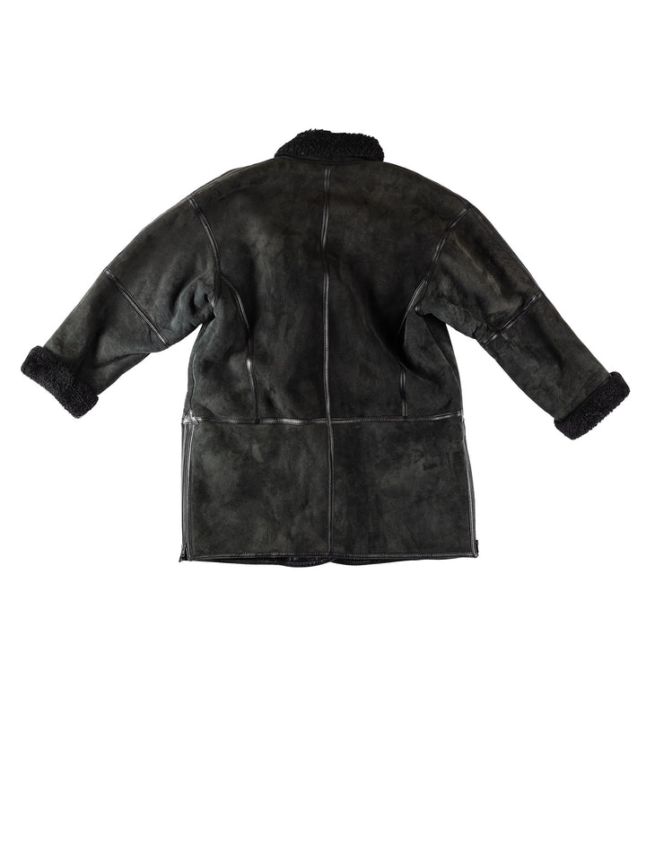 Vintage 80's Women Sheepskin Coat in BlackMN178