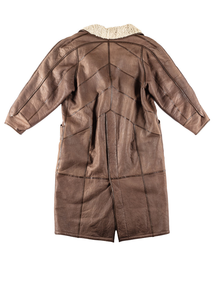Vintage 90's Women Sheepskin Coat in BrownMN213