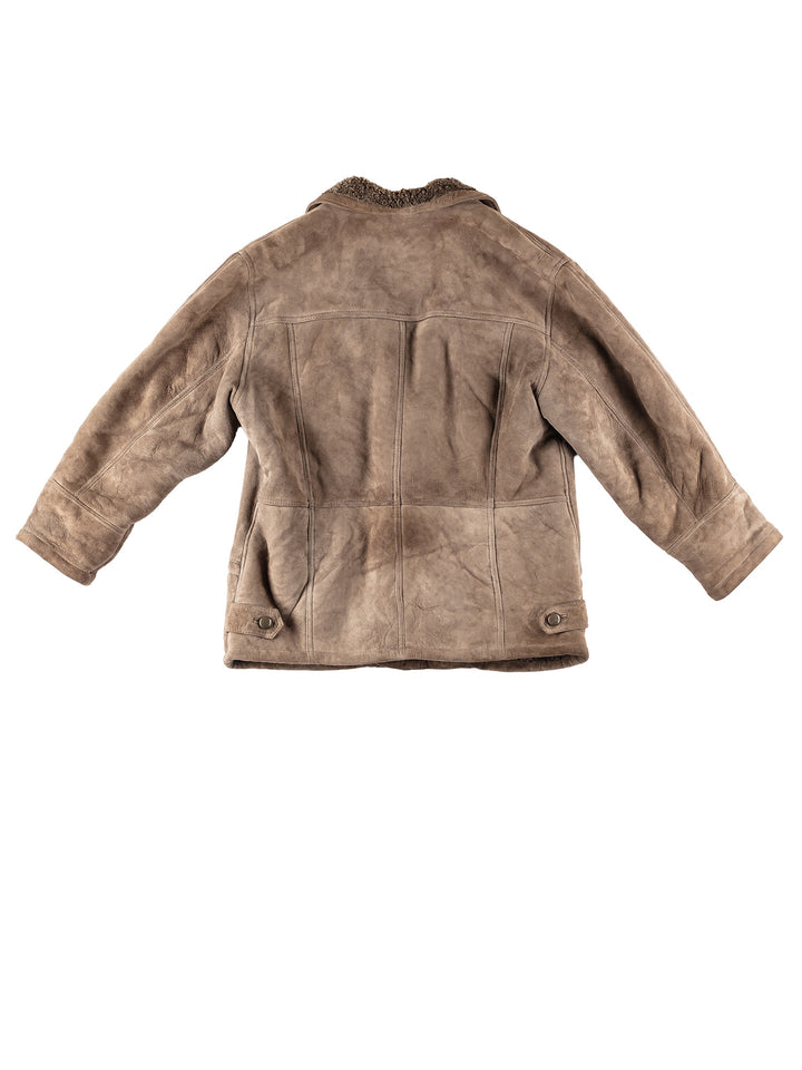 Vintage 80's Men Sheepskin Coat in GrayVN222